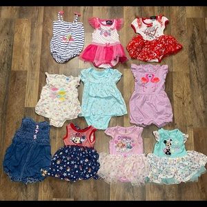 3 to 6 months baby girls summer 10 piece bundle lot #1